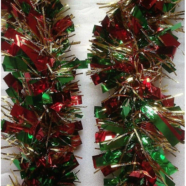 10m (33ft) Tjock Glittrande Julgransdekoration Julgirlang Festligheter645673119057-Perfet Red amp Green amp Gold 2M