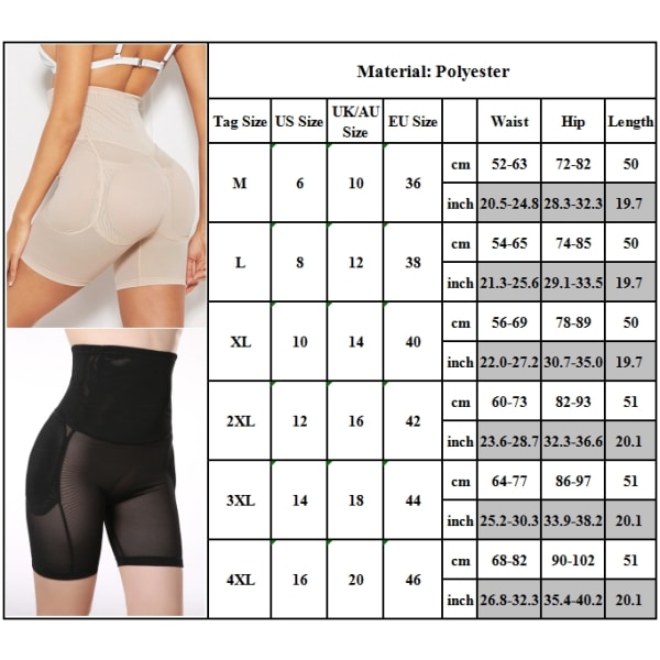 Kvinder Højtalje Body Shaper Slank mavekontrol - Perfet black XL