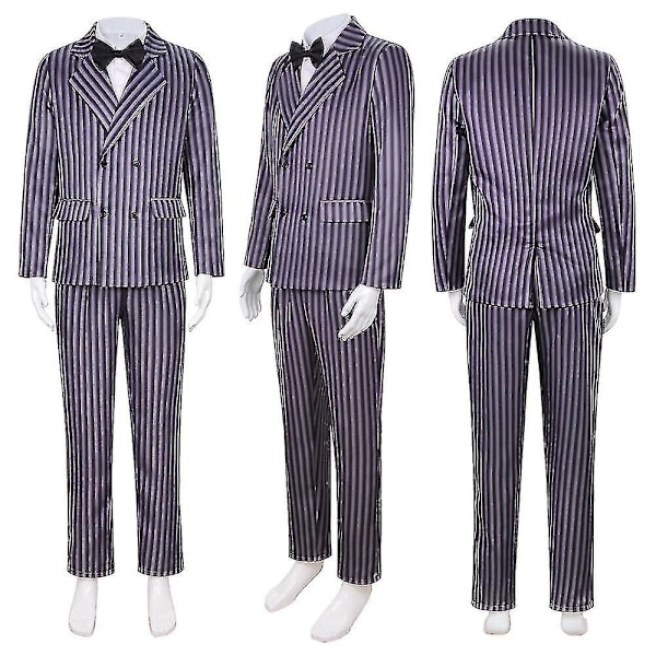 Voksen Addams Kostume, Gomez Familie Halloween Cosplay Dragt E-Perfet M