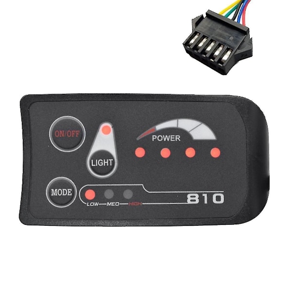 S810 Elektrisk Cykelmåler LED Display Ip65 36v Uart Til E-cykel E-cykelmåler (sm 5pin)- Perfet