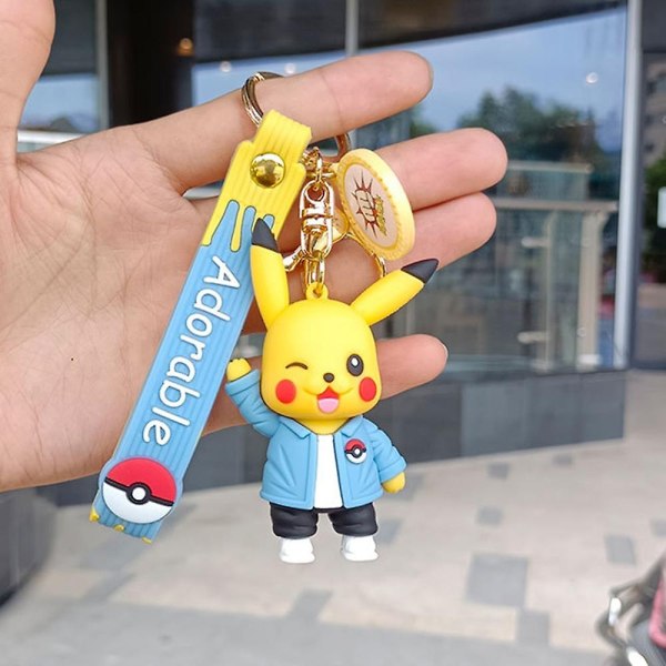 mode tecknad nyckelring Anime figur hänge modell docka barn leksak gåvor - Perfet Pikachu