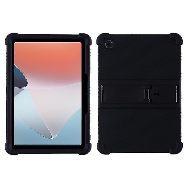 Beskyttelsesetui til Oppo Pad Air 10.36 tommer 2022 med PC-holder, Støddæmpende blødt silikone T-Perfet Black