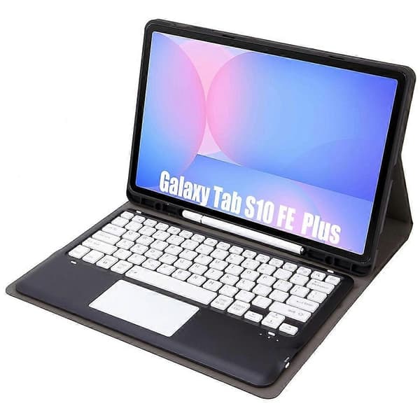 Bluetooth-tastaturer Kompatible med Galaxy Tab S10 FE+-Perfet Black+Black White