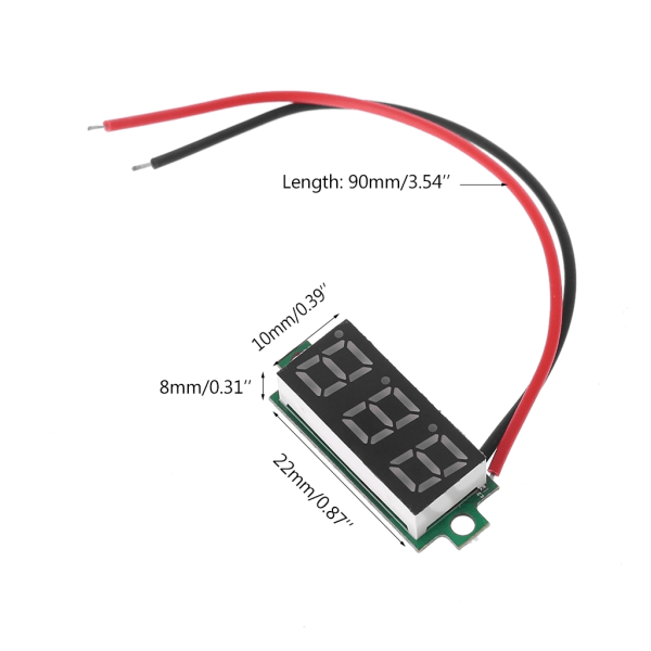 Digital termometermodul 0,28" LED-skjerm passer for DS18B20 Temp Sensor