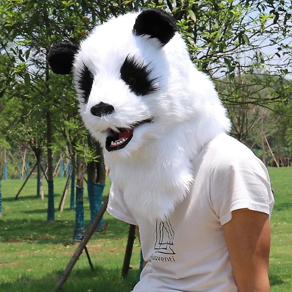 djurmask Halloween djurhuvudmask latex skrämmande djurdräkt Teater prank Galen fest Halloween dekoration - Perfet White Panda