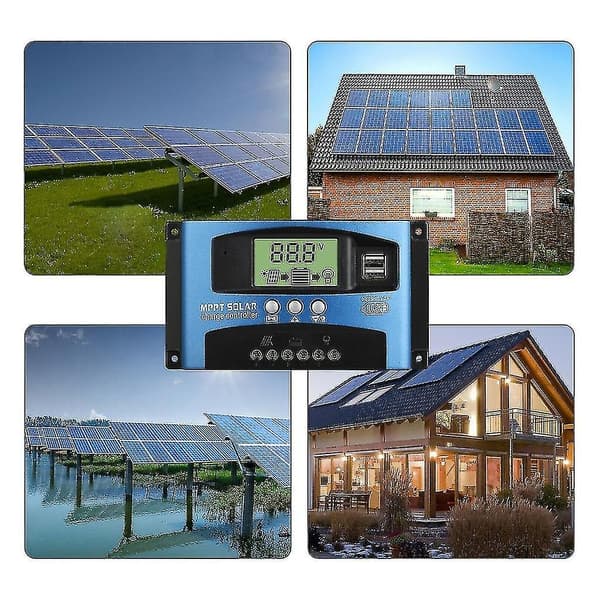 Solar Controllere Mppt 100a 80a 60a 50a 40a 30a Dobbel Usb Lcd-Skjerm 12v 24v-Perfekt 80A