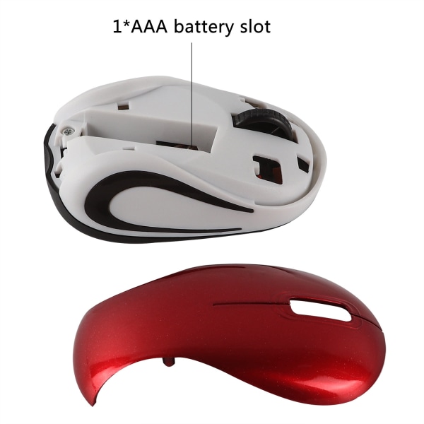 Mini Liten Trådlös Mus För Resor Optisk Bärbar Trådlös Minimus Med USB mottagare För Pc Laptop - Perfet red