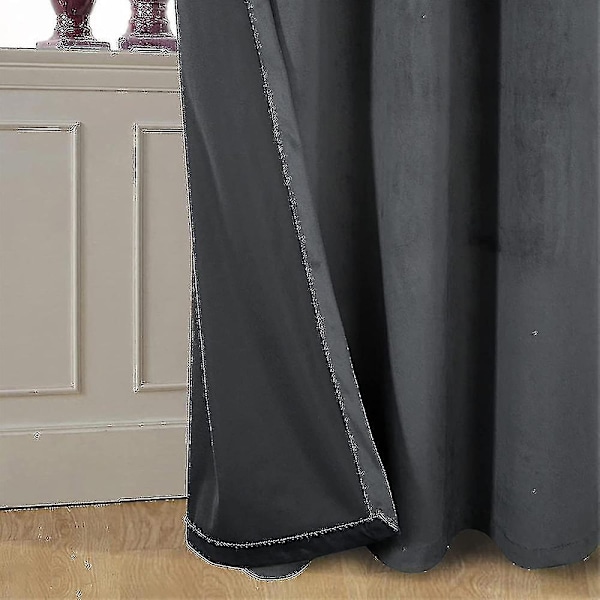 Luksuriøse termisk isolerte gardiner, tykke solide stuegardiner - Perfekt blendingsgardin Deep Gray W 39x H 55 100cm*140cm
