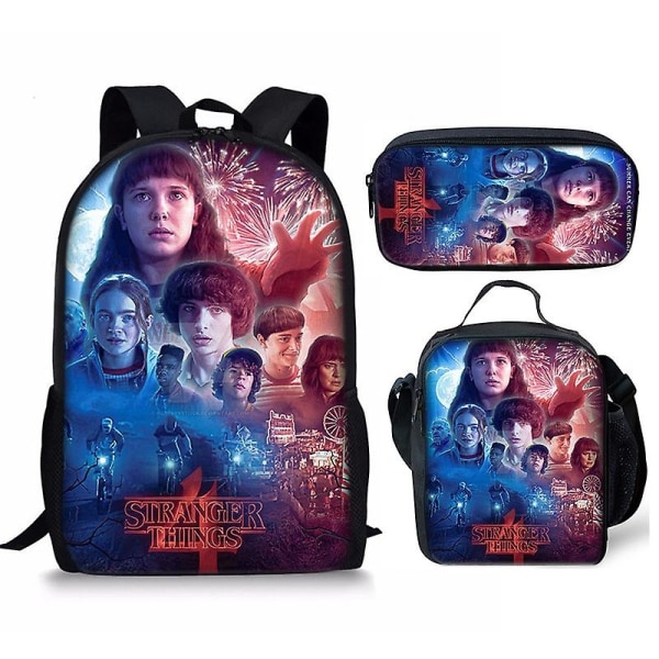 Stranger Things4 Student Skolväska Barn Unisex ryggsäck Lunchväska - Perfet 7 Take meal backpack