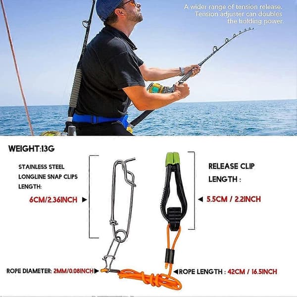 2 kpl Plus Line Release, 17 tuuman Downrigger Release Stacker Clip -kalastusjohto Longline Sna-Perfetillä