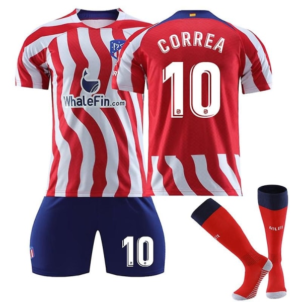 22-23 Atletico Madrid Home Kit #10 Ngel Correa Football Shirt - Perfet 28
