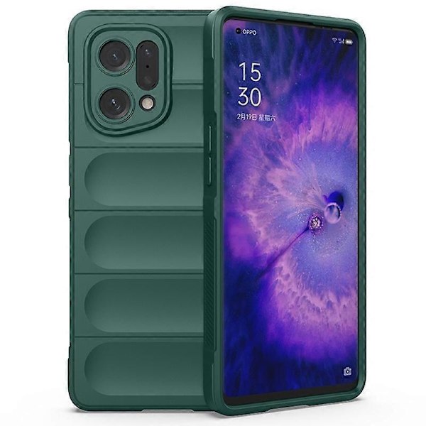 för Oppo Find X5 Stötsäkert Flexibelt Mjukt TPU Halkfritt Kant Mobiltelefon Skydd Robust Baksida - Perfet Green