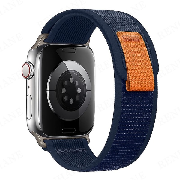 Lämplig för Trail Loop Strap för Apple Watch Band Ultra 8 7 6 5 3 Watch 49mm 45mm 40mm 44mm 41mm 42mm 38mm Nylon Correa Armband Iwatch Series Watch Midnight Blue 38mm 40mm 41mm