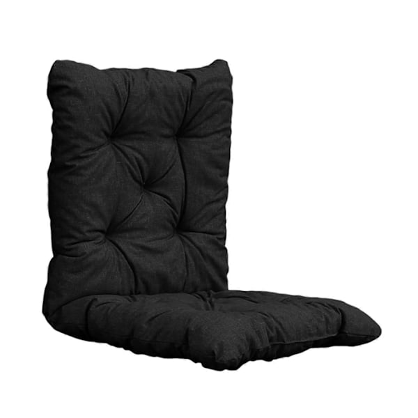 Hög Rygg Tuftad Dynersättning för Ute- och Inomhusbruk, Sittdynor för Uteplats - Perfet Black