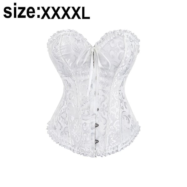 Kvinnors Snörning Benad Överbyst Korsett Bustier Lingerie Bodyshaper Topp Prinsessa Korsett - Vit Vit-xs-Perfet White -xxxxl