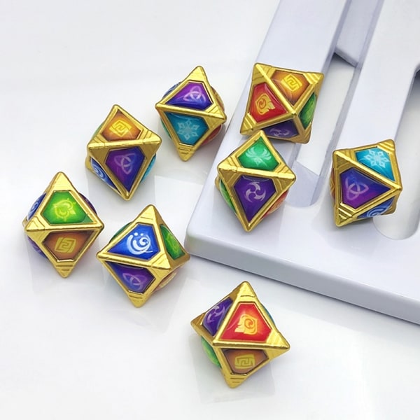 1st Genshin Impact Genius Invocation Element Dice Metal - Perfet