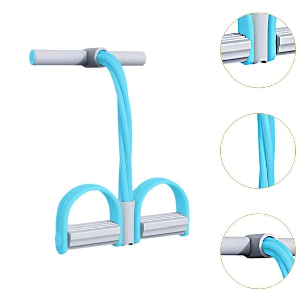 Elastisk Pedal Trækker Modstandsbånd Træk Yoga Spændingsreb til Ryg Mave Lilla-Perfet Blue Grey