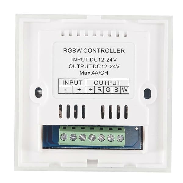 DC12V-24V RGB / RGBW Vægmonteret touch Panel Controller Glaspanel Dæmper Switch Controller Kompatibel med LE-Perfet White