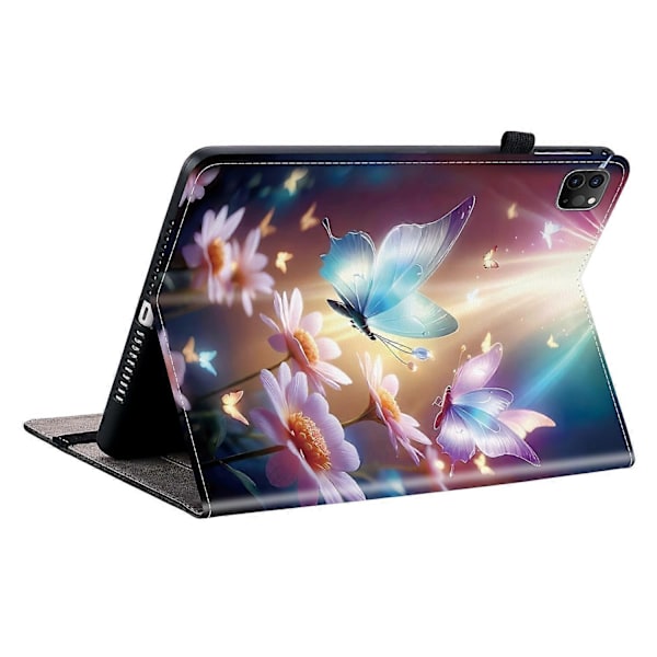 Læder Etui Kompatibelt med iPad Air 11 (2025) (2024) Air (2022) (2020) Pro 11 (2022) Mønsterprintet Tablet Co-Perfet Butterfly Floral
