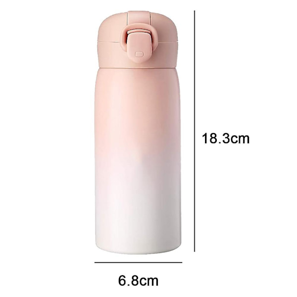 Rustfrit stål isoleret vandflaske Enhånds åbne vakuumkopper Bærbart rejsekrus - Perfet pink