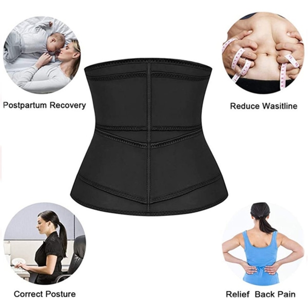 Naisten waist trainer korsetti hikivyön trimmeri harjoitus Fitness - Perfet black XL