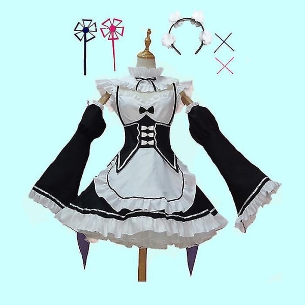 Rem Ram Maid Cosplay Kostymer Re:zero Kara Hajimeru Isekai Seikatsu Kawaii Cos Klänningar Re Life In A