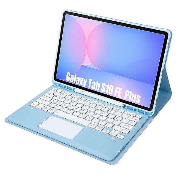 Bluetooth-tangentbord kompatibla med Galaxy Tab S10 FE+-Perfet Ice Blue