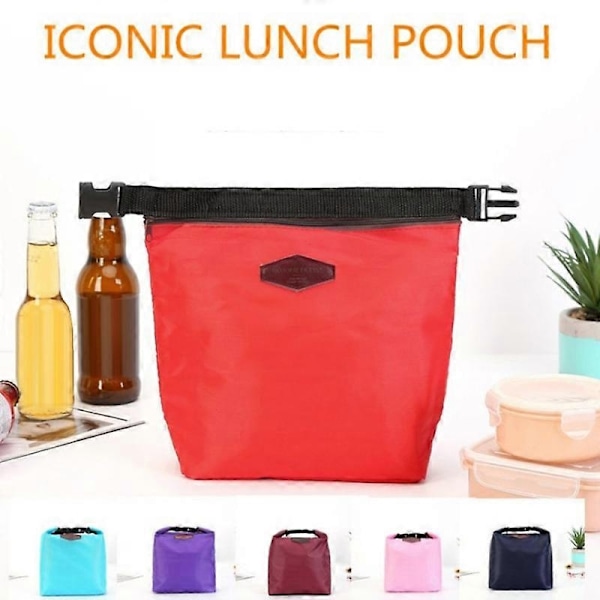 Isolerad Lunchväska Nylon Vattentät Lunchlådor Tote Matpåsar Termisk Kylare Picknick Mat-Perfekt wine red