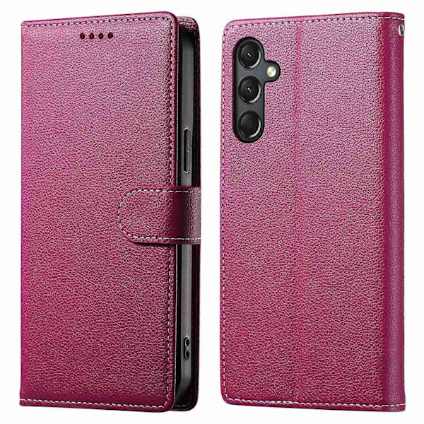 Yhteensopiva Samsung Galaxy A24 4G (162.1 x 77.6 x 8.3mm) Kotelo Nahkainen Lukko Lompakko Jalusta Puhelinkotelo - Perfet Rose