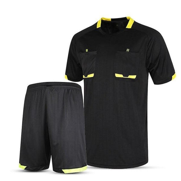 Fodboldtrøjer Herredommeruniform Kort fodbold professionel fodboldtræningsdragt Thailand Referee Uniform Custom Kit - Perfet XXL