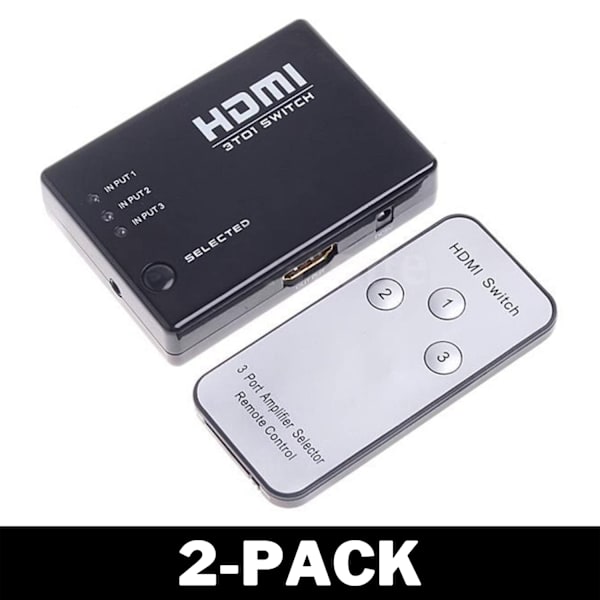 HDMI-kytkin kaukosäätimellä 1080p Splitter - Perfet 2-Pack
