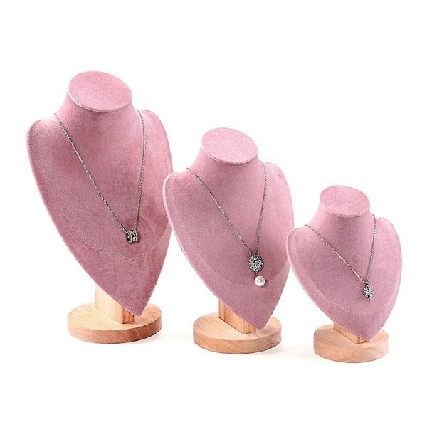 Smyckesförvaring Displayställ Hänge Örhänge Halsband Mannekäng Lämplig för Butiksdisplay Dekoration Trä-Perfet