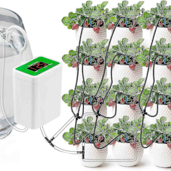 Automatisk vandingssystem til potteplanter, vandingsenheder USB automatisk drypvandingssæt plantevandingssystem med vandtimer - Perfekt for 12 Plants