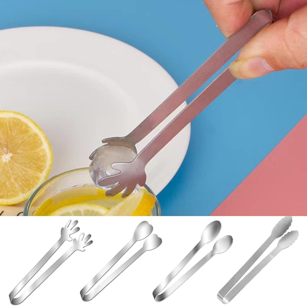 Mini madpincet i rustfrit stål, tykkere, ikke-deformerende, multifunktionel serveringspalm/hjerte/oval/firkantet glasurclips KAESI-Perfet A 0
