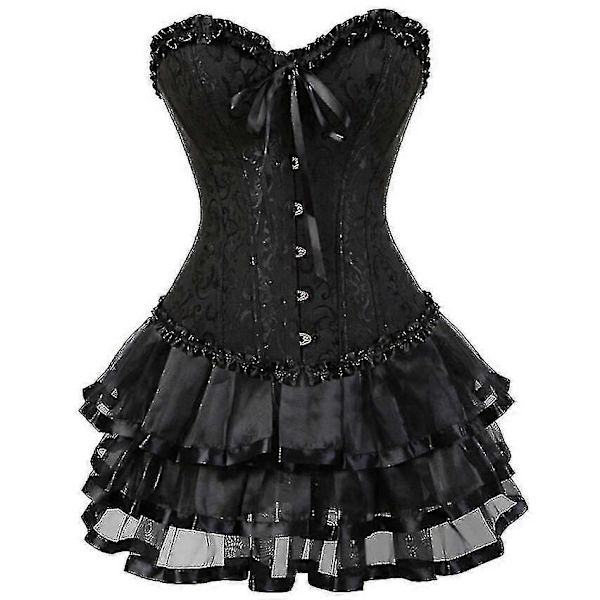 Seksikäs Korsettimekko Naisille Pluskokoinen Kostyymi Yläosa Burleske Korsetti ja Minimekkosetti Tutu Corselet-Perfet black S