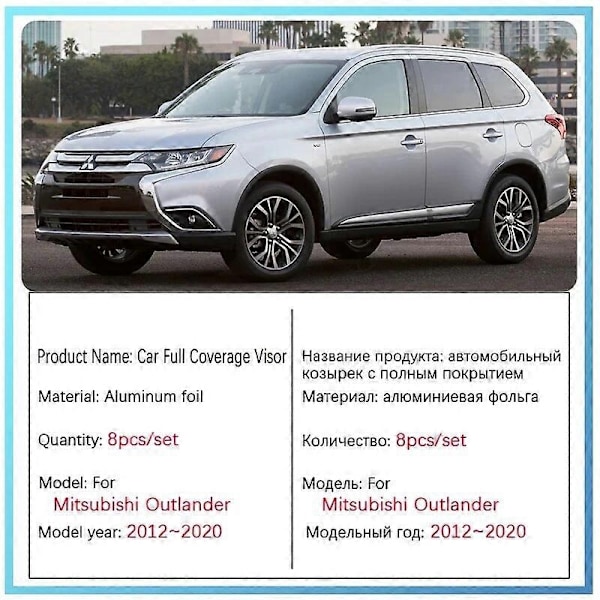 Fullständiga solskydd för Mitsubishi Outlander 3 GF GG ZJ ZK ZL 2012~2020 Vindruta Fönster Omgivande Visir Shaby Biltillbehör-Perfet All Sunshades