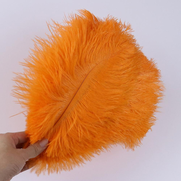 10 stk Naturlige Sorte Strudsefjer til Håndværk Bryllup Hjem Dekoration 15-20cm/25-30cm/30-35cm Fest Strudsefjer Midtpunkt-Perfekt Orange