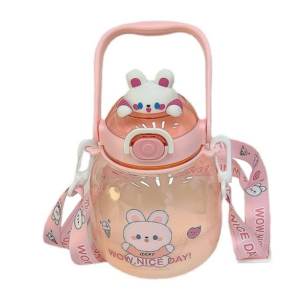 1,3L Portabel Kawaii Bear Cup tumlare med sugrör - Perfet Coffee