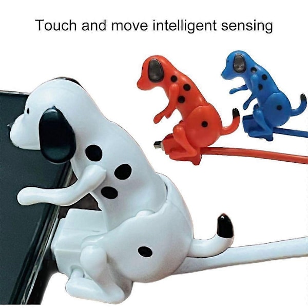 Rolig Stötande Hund Laddningskabel Lindra Stress Effektiv Snabbladdning Smart Chip Type-C/8-Pin/Micro USB Laddningssladd-Perfet White Type-C
