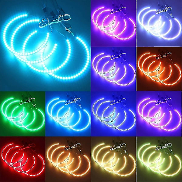 Angel Eyes Set Xenon Strålkastare Rgb Positionsljusringar Halo Ring För E36 E38 E39 E46 3 5 7 Serie-Perfekt