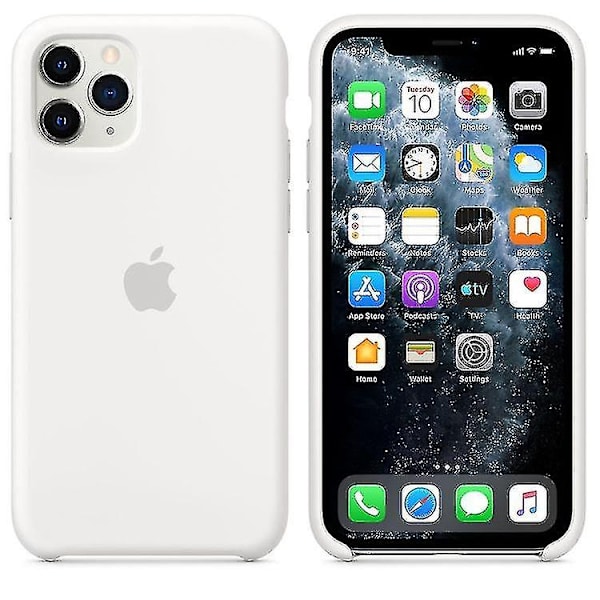 Silikon Mikrofiber Deksel Kompatibel med Iphone 11 Pro - Pine Green-Perfet WHITE