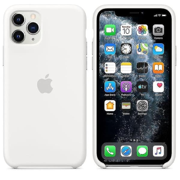 Silikon Mikrofiber Skal Kompatibelt med Iphone 11 Pro - Tallgrön-Perfekt WHITE