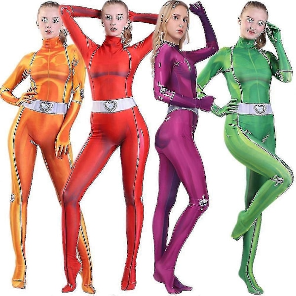 totally Spies Clover Ewing Alexandra kostume voksen børne onesie tights Halloween Zentai tights sæt-Perfet purple S*Kids