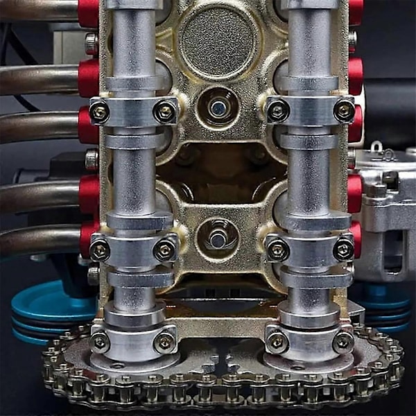 8-sylindret full metall bilmotormodell, resin bilmotormodellsett - Perfet Four cylinder