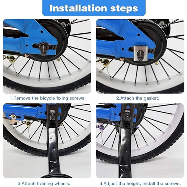 Universal træningshjul, børnecykel stabilisator, cykel stabilisator støttehjul, cykel stabilisator, egnet til alle cykler fra 12-20 tommer - Perfet