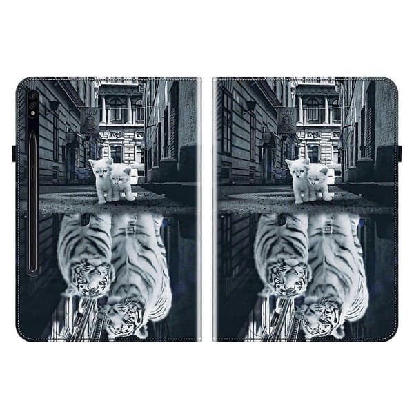 Krystaltekstur Malet Læder Tablet Case-Perfet For Samsung Galaxy Tab S7 FE/S8+/S7+