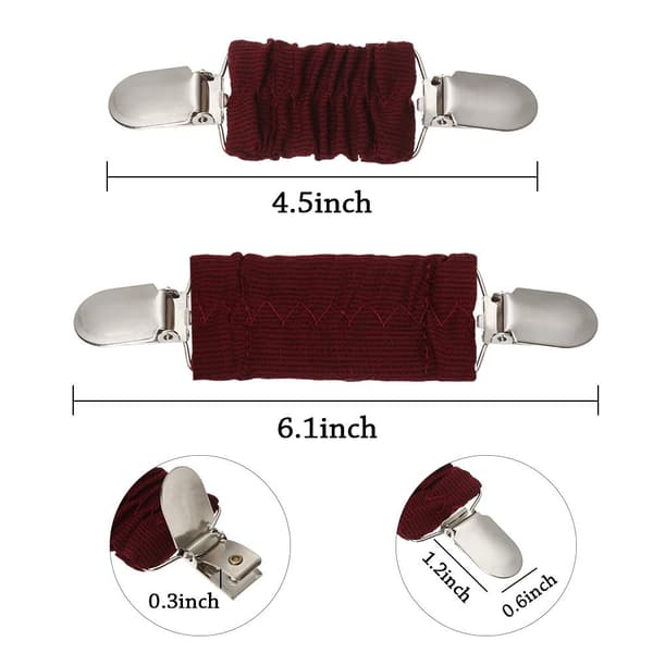 To klesklyper for å stramme skjørt; matchende skjørtklemmer; elastiske klesklyper 2pcs grey