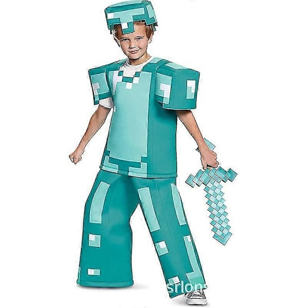 Minecraft Diamantrustning Serie Rollespill Figur Performance Kostyme-Perfekt M