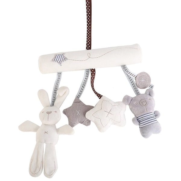 Music mobil hängande leksak för barnvagn/spjälsäng med kanin och björn plyschleksak för baby 0-3 år - Perfet
