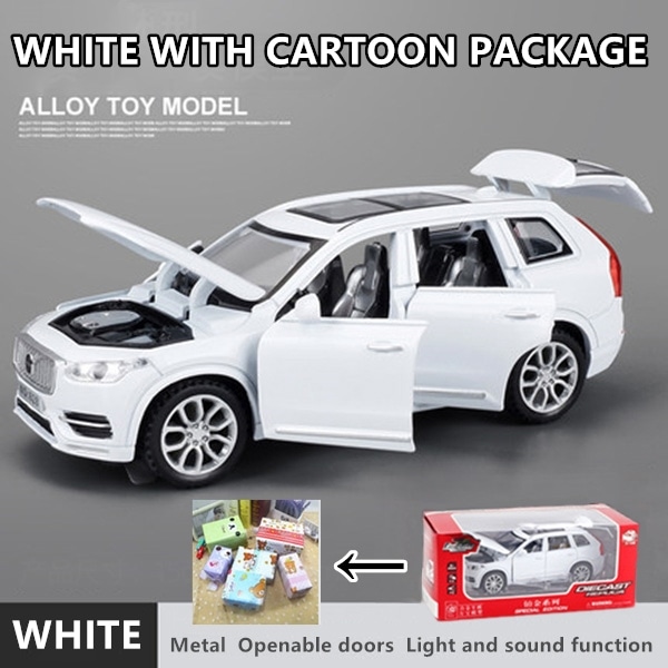 1:32 Volvo XC90 Diecast Cars Model Legetøj Oplukkelige døre Træk tilbage Musik Let billegetøj til børn Børn - Perfet White with box